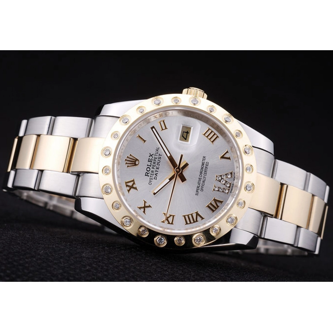 AAA Replica Watches Diamond Rolex 7464 Datejust Bezel Dial White 0725